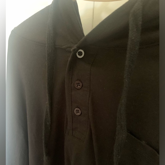 BLACK BUTTON UP HOODIE - Picture 3 of 5